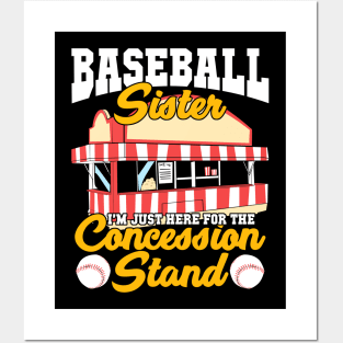 Funny Concession Stand Baseball Sister Gift Posters and Art